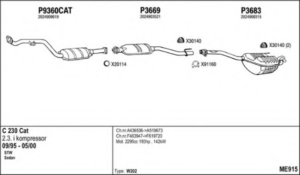 FENNO ME915 Exhaust System